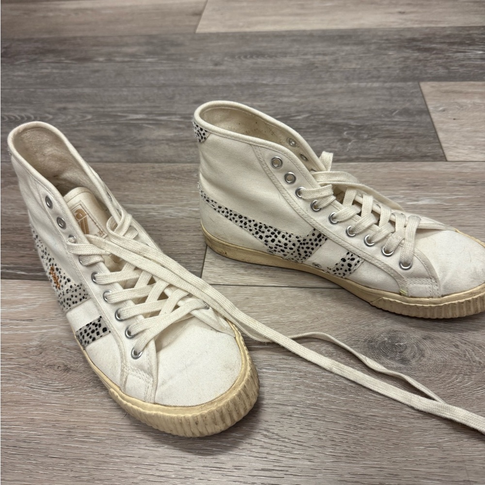 Gola White High-Top Sneakers with animal print